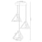 Quickway Imports Modern 3 Bulb Triangle Shapes Ceiling Hanging Light Fixture, Black Chandelier QI004571.TR - alternate 2
